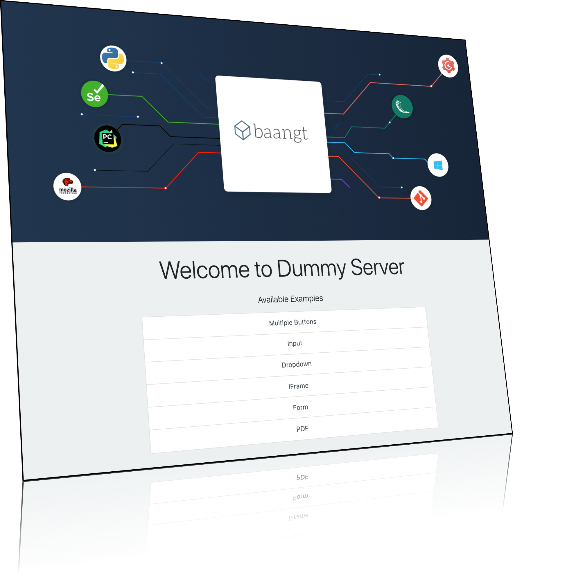 practice test automation using the free web demo on our baangt server